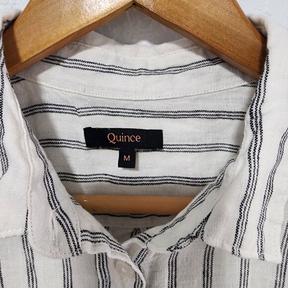 Women's Quince Long Sleeve Button Up Top Size Medium Relaxed Fit 100% Linen - Picture 3 of 8
